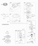 Blower HousingShrouds Electric Starter Flywheel Rewind Starter Diagram and Parts List for 12K612-0123-B1  Briggs and Stratton Engine